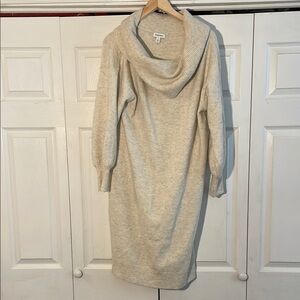 Nordstrom Cream Knit Cowl Neck Sweater Dress